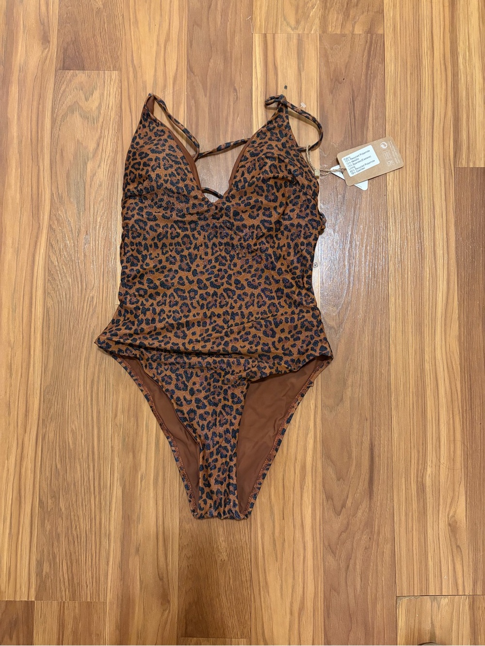 Berlook Leopard Print Brown One-Piece Swimsuit - NWT - Picture 3 of 6